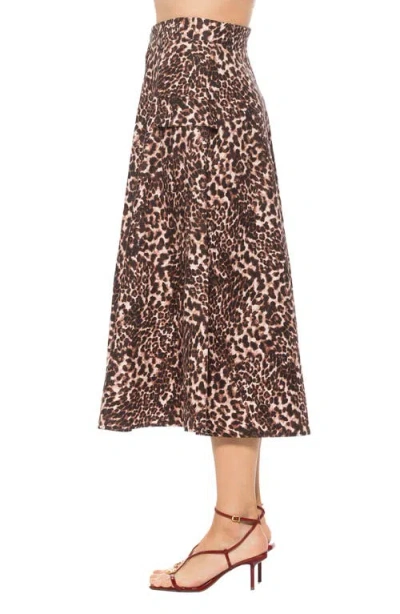 Alexia Admor Avery Cargo Midi Skirt In Leopard