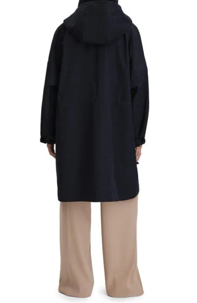 Reiss Navy Cotton Parka Coat