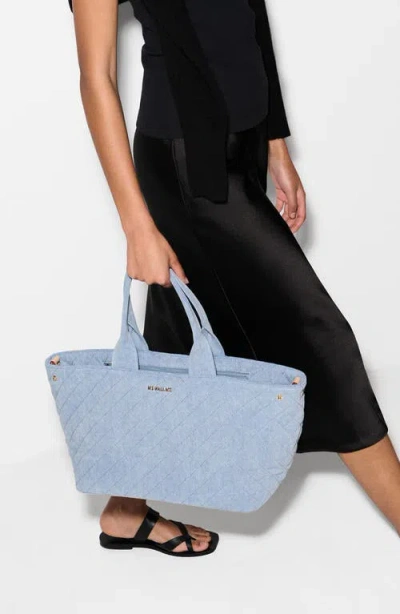 Mz Wallace Medium Metro City Tote In True Light Denim