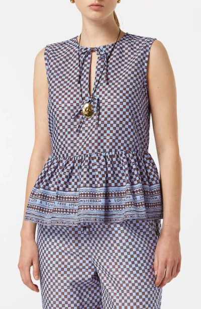 Scotch & Soda Bow Details Sleeveless Top In Block Print