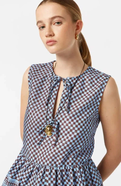 Scotch & Soda Bow Details Sleeveless Top In Block Print