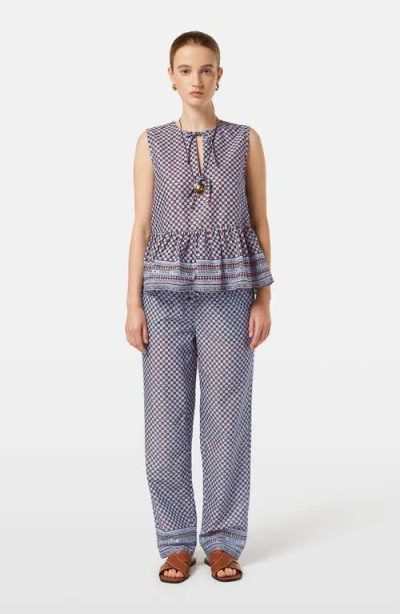 Scotch & Soda Bow Details Sleeveless Top In Block Print