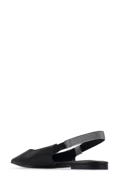 Zigi Complete Pointed Toe Slingback Flat In Black