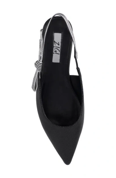 Zigi Complete Pointed Toe Slingback Flat In Black