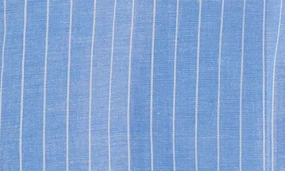 Scotch & Soda Stripe Bib Cotton & Linen Top In Blue And White Pin Stripe