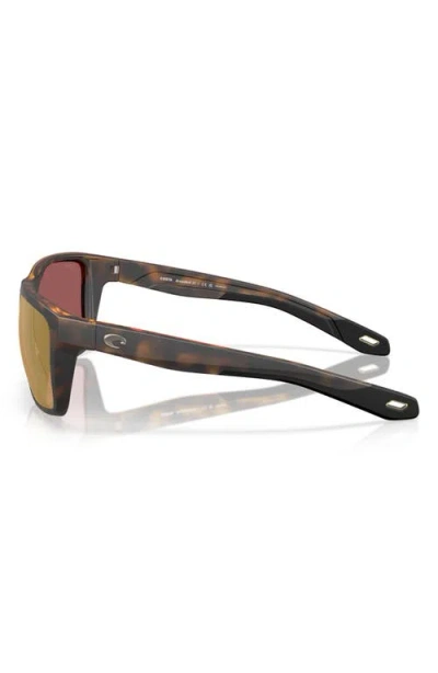 Costa Del Mar Broadbill Ii 58mm Polarized Rectangular Sunglasses In Matte Tortoise/gold