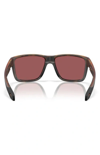 Costa Del Mar Broadbill Ii 58mm Polarized Rectangular Sunglasses In Matte Tortoise/gold