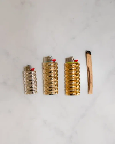 Fry Powers Gio Lighter Holder In Gold