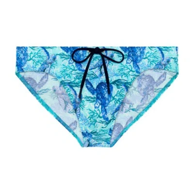 Hom Tartane Swim Mini Briefs In Blue Print