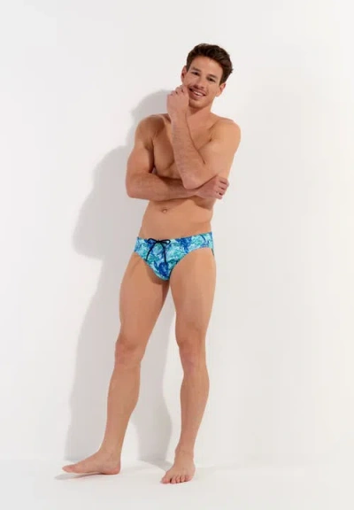 Hom Tartane Swim Mini Briefs In Blue Print