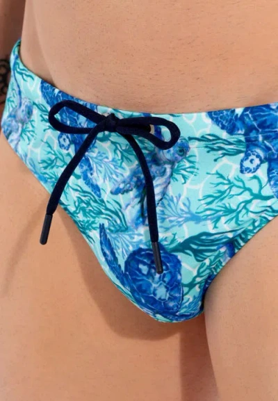 Hom Tartane Swim Mini Briefs In Blue Print
