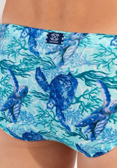 Hom Tartane Swim Mini Briefs In Blue Print