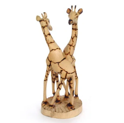 Mbare Jacaranda Giraffe Pair In Brown