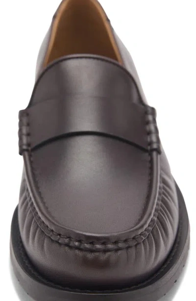 Mango Leather Loafer In Brown