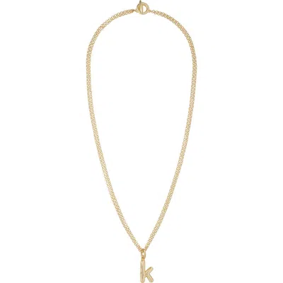 Roxanne Assoulin The Puffy Initial Pendant Necklace In Gold K