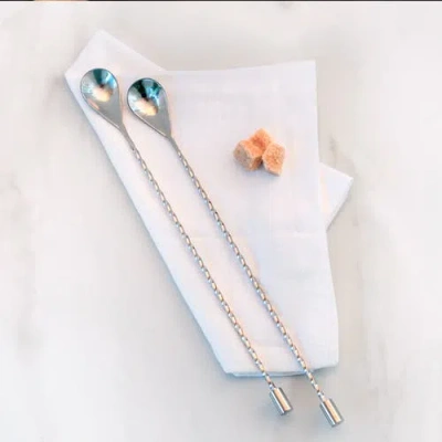 A Bar Above Stainless Steel Bar Spoons, Set Of 2 With Spiral Handles In Stainless Steel