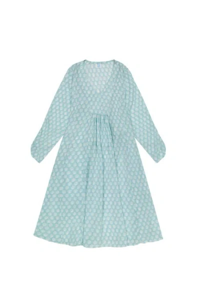 Mer St. Barth "le Reve" St Barth Caftan Seafoam Booty In Blue