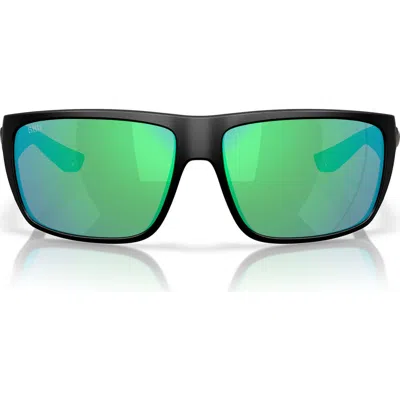 Costa Del Mar 64mm Polarized Rectangular Sunglasses In Green