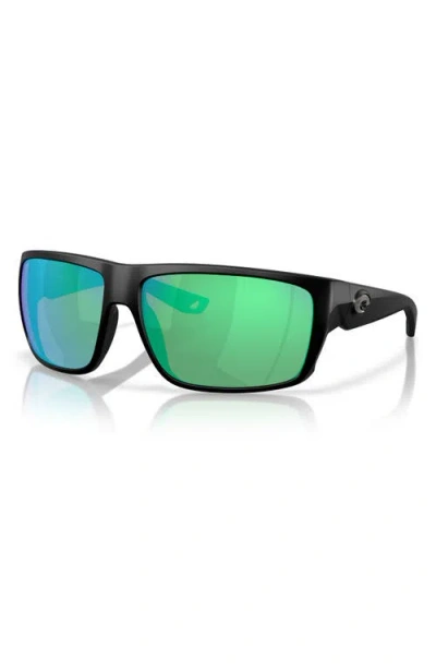 Costa Del Mar 64mm Polarized Rectangular Sunglasses In Green