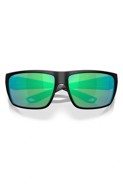 Costa Del Mar 64mm Polarized Rectangular Sunglasses In Green