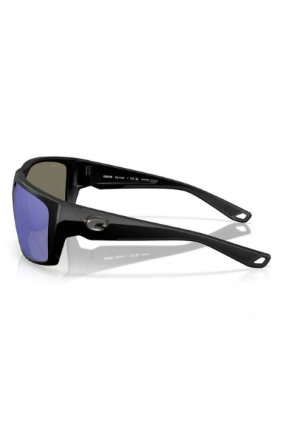 Costa Del Mar Rincon Ii 64mm Mirrored Polarized Oversize Rectangular Sunglasses In Blue