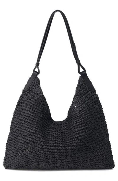 Oryany Raffia Triangle Shoulder Bag In Black