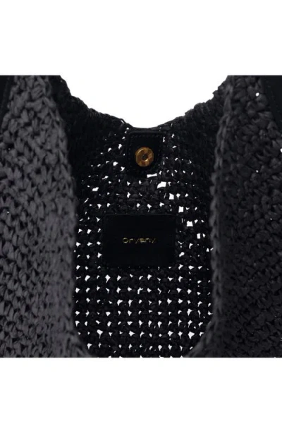 Oryany Raffia Triangle Shoulder Bag In Black