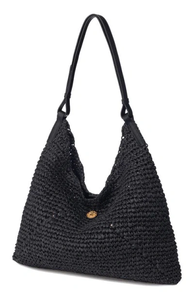 Oryany Raffia Triangle Shoulder Bag In Black
