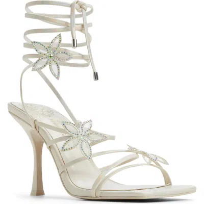 Call It Spring Bouquet Ankle Wrap Sandal In White