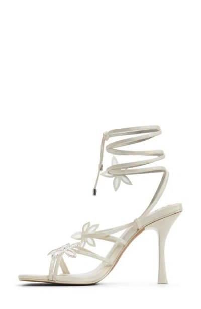 Call It Spring Bouquet Ankle Wrap Sandal In White