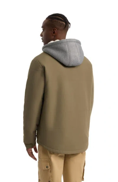 Ecko Unltd Quietly Standing Out Faux Shearling Lined Jacket In Olive