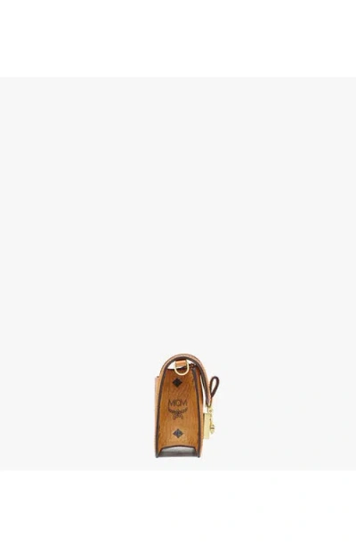Mcm Canvas Gretl Crossbody Bag With Chain Strap In Cognac