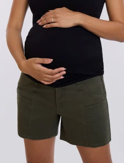 Motherhood Maternity Under The Belly Utility Maternity Short In Deep Depths