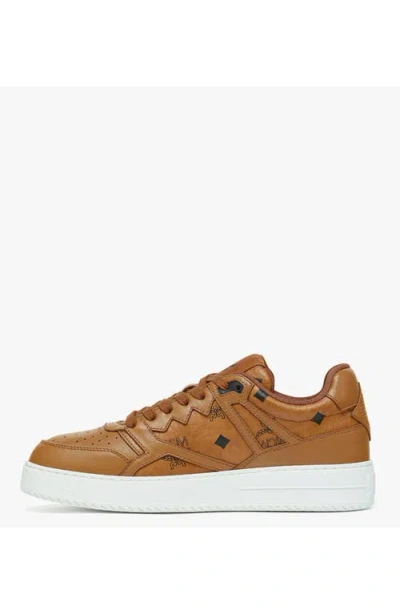 Mcm Neo Terrain Lo Sneakers In Visetos In Cognac