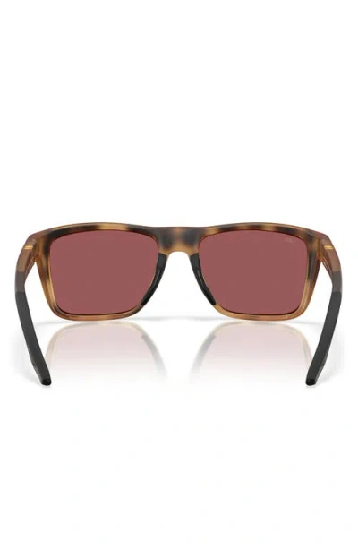 Costa Del Mar Mainsail 55mm Mirrored Polarized Rectangular Sunglasses In Brown