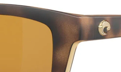 Costa Del Mar Mainsail 55mm Mirrored Polarized Rectangular Sunglasses In Brown