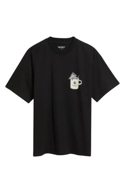 Carhartt Work In Progress Cafe Graphic T-shirt In Black