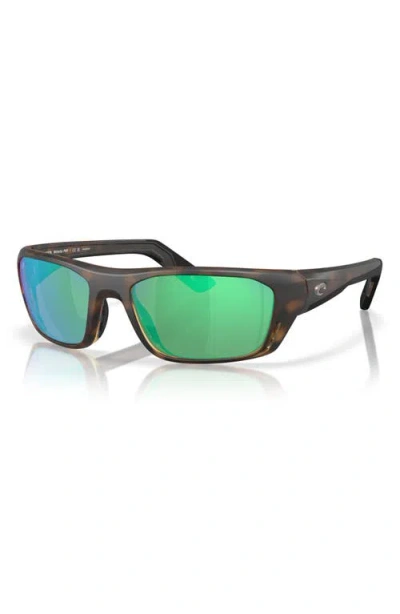 Costa Del Mar 57mm Polarized Rectangular Sunglasses In Black