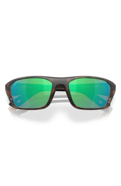 Costa Del Mar 57mm Polarized Rectangular Sunglasses In Black
