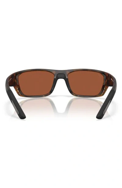 Costa Del Mar 57mm Polarized Rectangular Sunglasses In Black