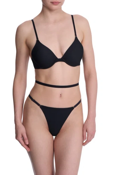 Natori Bliss T-shirt Bra Women's Black Convertible Adjustable Strap Buu992 In Black
