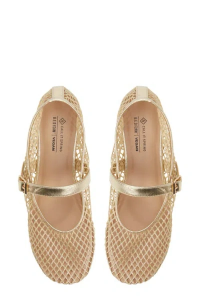 Call It Spring Elyiaa Net Mary Jane Flat In Gold