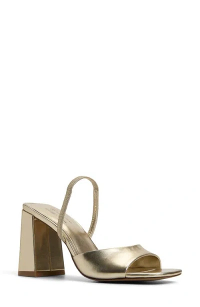 Call It Spring Chellsea Block Heel Sandal In Gold