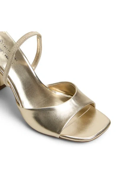 Call It Spring Chellsea Block Heel Sandal In Gold
