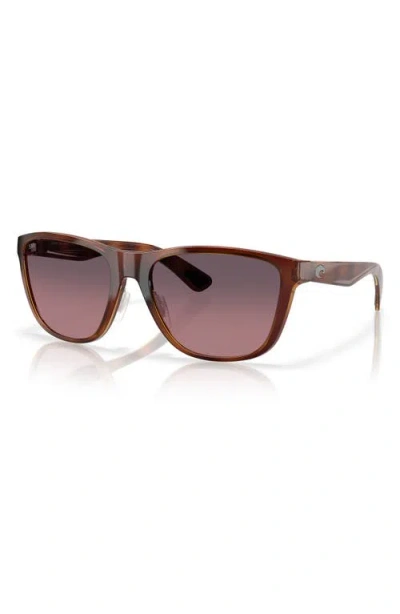Costa Del Mar Ulu Rose Gradient Polarized Glass Square Unisex Sunglasses 6s2014 201403 56 In Multi