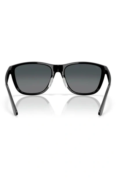 Costa Del Mar 57mm Polarized Rectangular Sunglasses In Black