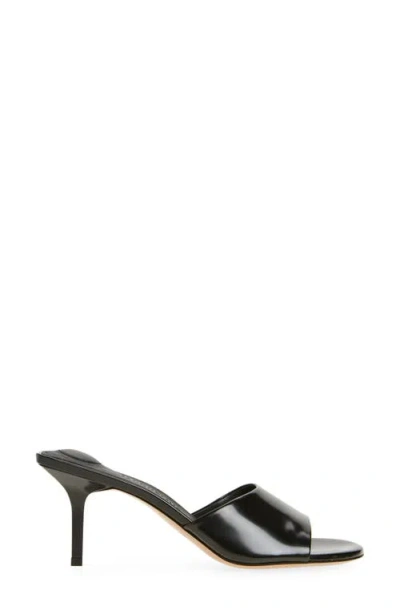 Jacquemus 70mm Leather Open-toe Mules In Black