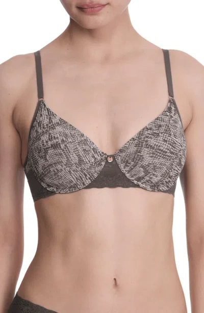 Natori Bliss Perfection Comfort Underwire T-shirt Bra In Chrome Python Print