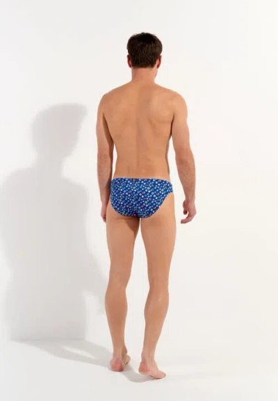 Hom Socoa Swim Micro Briefs In Navy Print