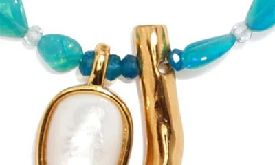 Lizzie Fortunato Pearl-detailing Necklace In Blue Multi